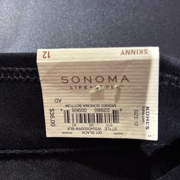 Sonoma Skinny Mid Rise,straight leg,stretch,pull on,elastic waistband jeans - Picture 6 of 8